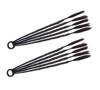 VICASKY 2 Pièces Tresses d'os de poisson en queue de cheval tresser bouclé long extensions de cheveux tressés extension de queue de cheval tressée Fil haute température Noir