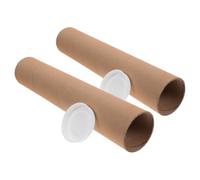 VICASKY 2 Pièces Tube Porte-affiches Kraft Rond, Carton Rigide | Rangement pour Affiches et Documents, Usage Bureau ou ouleur Kaki, Simple et Moderne