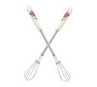 VICASKY 2 pièces Œufs Manuel Inoxydable Batteur Multifonction avec Manche Céramique Ergonomique Ustensile Cuisine pour Pâtisserie et Cuisson