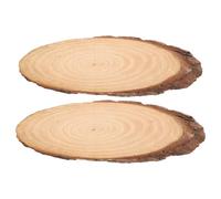 VICASKY 2 Pièces Wood Slices Outdoor Stepping Stones Oval Weather-resistant Pathway Stones For Garden Walkways And Landscaping Decor