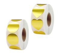 VICASKY 2 Rouleaux Autocollants Autocollants Ronds en Papier Couché Doré pour Scellage de Notes et Sachets de Bonbons, pour Emballages Saint-valentin et Loisirs Créatifs
