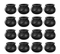 VICASKY 20 Pièces Mini Chaudron Noir en Plastique pour Bonbons D'halloween, Réutilisable Accès Facile, Design Fantomatique pour Trick Or Treat et Fêtes D'garçon et Filles