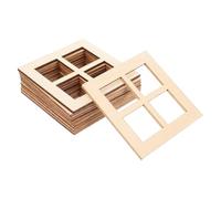 VICASKY 20 pièces Miniature Wooden Window Frames Tiny House Windows for Dollhouse Decor Accessories DIY Fairy Garden Ornaments
