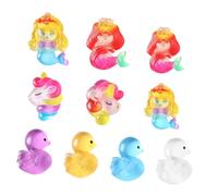 VICASKY 20 pièces Miniatures Canards et sirènes en résine décorations colorées pour Aquariums et -paysages Accessoires créatifs pour Le Jardin et la fête