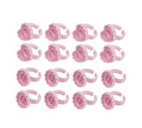 VICASKY 200 Pièces Pinceaux Colle Extensions Cils Plastique Formes Coeur et Rond Rose Support Pigment Anneau pour Salon de Beauté Accessoires Grafting et Portable