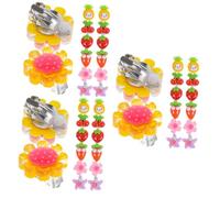 VICASKY 21 paires de boucles d'oreilles à clip pour filles Fleurs colorées Clips d'oreilles confortables et doux pour la peau pour garçons et filles Décoration d'oreille indolore pour déguisement et