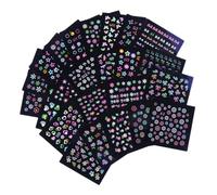 VICASKY 24 feuilles Autocollants Ongles Lumineux Décoratifs Ailes Fleurs DIY Manucure Brillants pour Ongles Naturels et Faux Accessoires Nail Art Mysterieux Peinture