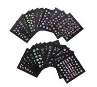 VICASKY 24 feuilles Stickers Ongles Fluorescents Modèles Autocollants Nail Art Décoratifs DIY pour Fête Anniversaire Mascarade Cosplay