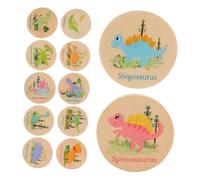 VICASKY 24 Pièces Échecs à Mémoire De Dinosaures Jeux Préscolaires Jeu D'association Créatif pour Enfants Boutons De Commode d'animaux De Dessin Animé Jouets De Dinosaures Bois
