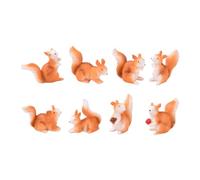 VICASKY 24 Pièces Miniature Écureuil Résine Décor Micro- pour Jardin Balcon Bureau Ornements Forestiers