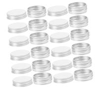 VICASKY 24pièces Boîtes Rondes Aluminium Rechargeables avec Couvercle à Vis Petites Boîtes De Conserve pour Vitamines Bonbons Thé Vrac Et Voyage