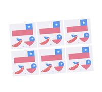 VICASKY 25 feuilles Autocollants de drapeaux nationaux imperméables réutilisables temporaires pour le visage patriotique pour les événements sportifs Chili Articles de fan amusants pour tous