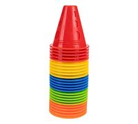VICASKY 25 Pièces Lot de Cônes de Marquage Antivent pour Patinage à roulettes Obstacles Stables pour Entraînement Extérieur et Adultes Empilables et Durables Multicolores