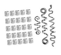 VICASKY 28pcs Anneaux à Cheveux en Alliage Argenté pour Dreadlocks Surface Lisse, Faciles à Mettre et Enlever, Accessoires Stylés pour Fêtes et Défilés de Mode