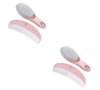 VICASKY 2ensembles Brosse Et Peigne Pour Garçon Fille De Massage Doux Pour Nourrissons Rose Favorise La Circulation Sanguine Développement Cérébral Design Anti-rayures