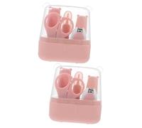 VICASKY 2ensembles Trousse De Soin Pour Garçon Fille Kit De Manucure Et Pédicure Avec Coupe- Ciseaux Et Pince à Épiler Rose