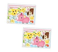 VICASKY 2feuilles Sticker De Croissance Amusant Pour Garçon Fille Toise Murale Animaux Cartoons Set De Autocollants Décoratifs Règle De Hauteur Amovible Et Réutilisable Pour Chambre
