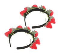 VICASKY 2pcs Bandeaux Fraise Réalistes Rouges en Écume Confortables pour Fêtes à Thème et Événements Bohèmes D'été, Accessoires Mignons pour Carnaval et Halloween
