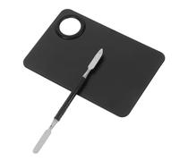 VICASKY 2pcs Ensemble D'outils pour Nail Art Palette de Peinture Noire, Double-ended Mixing Rod en Acier Inoxydable pour Mélanger et Fondre Couleurs, pour Manucure DIY à Domicile