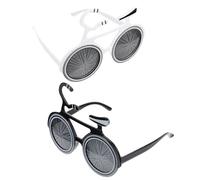 VICASKY 2pcs Lunettes de Fête en Plastique Forme Vélo Décor Léger Accessoires Photobooth Anniversaire Design Original pour Décoration Party Couleur Aléatoire
