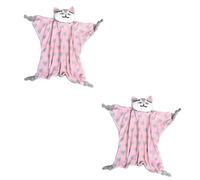 VICASKY 2pièces Animal Bib Toy Newborn Children Plush Feeding Accessories Peluche Chat Douce Pour Garçon Fille Trousseau Apaisant Et Accessoire De Repas