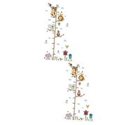 VICASKY 2pièces Autocollant Mural Zoo Animaux Règle De Amovible Pour Garçon Fille Décoration Et Colorée Stickers Muraux Pour Chambre Garçon Fille