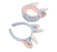 VICASKY 2pièces Bandeau de Soin du Visage et Maquillage Mignon Bandeau Spa Oreilles Peluche Forme Cerf et Oreilles de Lapin pour Femmes et Filles