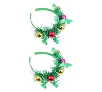 VICASKY 2pièces Bandeau Sapin de Noël à Paillettes pour Garçon Fille Accessoire de Cheveux Décoratif Joli Coiffure pour Fête Garçon Fille