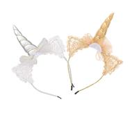 VICASKY 2pièces Bandeaux Décoratifs Licorne Accessoires Cheveux Pour Garçon Fille Élégants Et Fantaisistes Pack De or