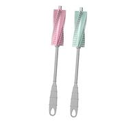 VICASKY 2pièces Brosse à Biberon Et Goupillon Rotatif Pour Nettoyage Pratique Des Bouteilles Et Tétines Accessoire De Cuisine Portable Rose Vert
