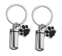 VICASKY 2pièces Collier Acier Inoxydable pour Cendres Animaux De Compagnie De Pendentif Et Porte-clés Souvenir Délicat pour Garder La Mémoire De Votre Compagnon à Quatre Pattes Près