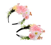 VICASKY 2pièces Couronne Artificielle Pour Femmes Idéale Pour Mariages Festivals Et Décorations De Fête Accessoire Élégant Avec Fleurs Fausse Et Verts Confortable Et