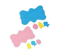 VICASKY 2pièces Coussin De Bain Anti-dérapant Éponge Pour Garçon Fille Matelas De Douche Né Coloris Bleu Et Rose Confort Optimal Et Support Ergonomique