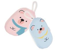 VICASKY 2pièces Eponge De Bain Garçon Fille Ours Et Légères De Cartoon Pour Garçon Fille Nettoyage Pratique Et Pour Bain Nouveaux-