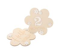 VICASKY 2pièces Jouet De Né Bois Avec Motif Floral Ensemble De Signes Annonce De Naissance Pour Décoration De Photos Et Suivi De Croissance Mensuel