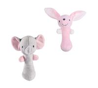 VICASKY 2pièces Jouets De Rattles Peluche Pour Animaux Mignons Éléphant Et Lapin Jouets Sensoriels Pour Développement Préhension Audition
