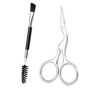 VICASKY 2pièces Kit Sourcils Avec Ciseaux Pointus Et Brosse Double Tête Coupe Facile Et Peigne Pour Toilettage Précis Des Sourcils Et Nez Compact Et Portable Pour Usage Quotidien Et Voyage