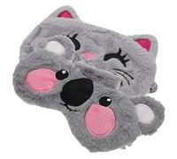 VICASKY 2pièces Masques Pour Yeux Peluche Avec Motifs Animaux Bandeaux Occultants Pour Sieste Sommeil