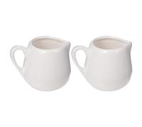 VICASKY 2pièces Mini Pot à Lait Céramique avec Poignée Tasse à Sauce Design Élégant Décoration et Pratique pour Cuisine Maison Verseur sans Goutte Céramique Alimentaire Couleur Blanche