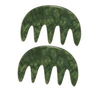 VICASKY 2pièces Peigne De Massage Jade Outil De Gua Sha Pour Chevelu Peigne à Dents Larges Outil De Relaxation Parfait Pour Voyages Soin Des Cheveux
