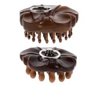 VICASKY 2pièces Peignes De Massage Bois De Santal Avec Anneau Pour Doigts Brosse à Cheveux Manuelle Pour Chevelu Peigne à Dents Rondes Pour Massage Tête