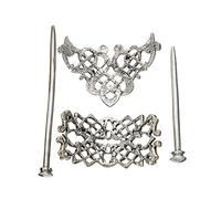 VICASKY 2pièces Pince Cheveux Nouée Avec Nœuds Celtiques Et Runes Vikings Épingle Cheveux Coulissante Barrette Pour Fille Femme Demoiselle Garçon Fille
