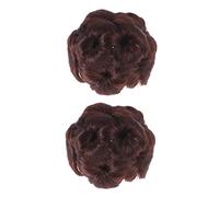 VICASKY 2pièces Pinces à Chignon Fleuries Cheveux Synthétiques pour Femme et Fille Rouge Lot de Chignons Accessoire de Coiffure