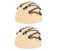 VICASKY 2pièces Scoop De Glace Factice Accessoire De Photographie Et Décoration pour Événements Modèle De Boule De Glace Artificielle pour Vitrines Et Fêtes Vanille