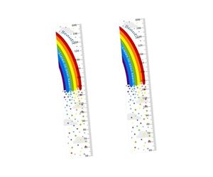 VICASKY 2pièces Sticker Mural Mesure De Pour Garçon Fille Autocollant Décoratif Adorable Pour Chambre Salle De Bain Ou Bureau Échelle De Amusante Avec Personnages Cartoons