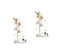 VICASKY 2pièces Stickers Muraux Animaux De Zoo Cartoon Mesure De Hauteur Décorative Pour Garçon Fille Autocollants Repositionnables Pour Décoration De Chambre Garçon Fille
