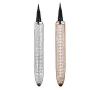VICASKY 2pièces Stylo Eyeliner Paillettes Diamant Eyeliner Autocollant Pour Faux Étanche Et Aux Yeux Doré Avec