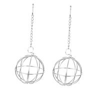 VICASKY 2pièces Support De Nourriture Suspendu Acier Inoxydable pour Poulets Lot de Mangeoires Balle pour Friandises Et Légumes Installation Facile Cages Ou Poulaillers