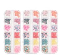 VICASKY 3 Boîtes de Stickers Ongles en Pâte à Modeler Forme Cœur pour Saint-valentin - Autocollants Nail Art DIY Décorations Ongles Romantiques 12 G - Accessoires Onglerie Fête