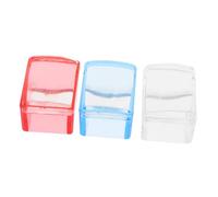 VICASKY 3 Ensembles Kit Nail Art Stamper avec Plaques Estampage Ongles Rectangulaires Bleu Rose et Transparent pour Diy et